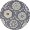 Homeroots 7 ft. Round Gray Floral Trellis Area Rug 396280 - alternate 1